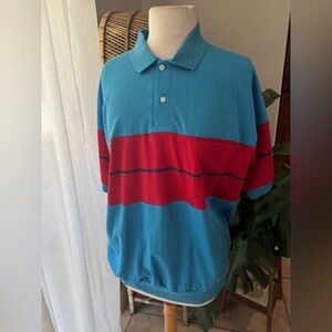 Vintage‎ Fox collection Blue and Red Men's Polo Shirt rugby